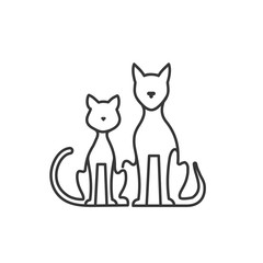 Dog and cat icon silhouette.