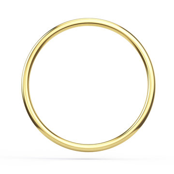 Gold ring frame isolated on white background - 3d illustration