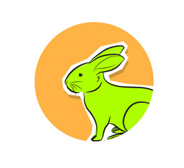 Bunny Animal Sticker Vector