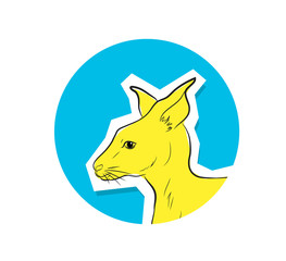 Australian Kangaroo Face Vector