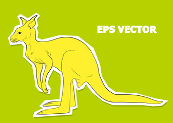 Australian Kangaroo Sticker Vector