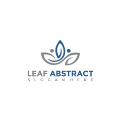 Abstract Leaf and People Logo Template. Vector Illustrator Eps. 10