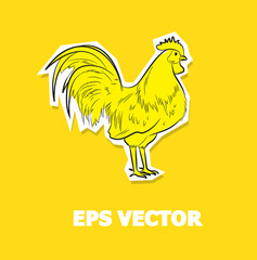 Rooster Bird Sticker Vector