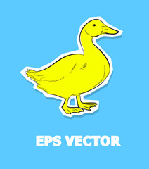 Duck Sticker Vector