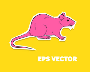 Cartoon Pink Mouse Vector