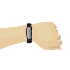 Wireless activity and sleep rubber wristband. Vector. Fitness heart rate tracker