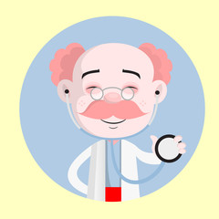 Cheerful Pathologist with Stethoscope Vector