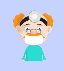 Shocked Dentist Face Expression Vector