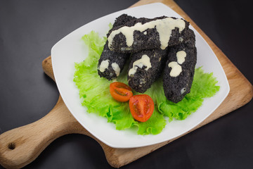 Black roasted cheese