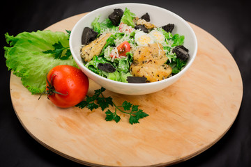 Black Caesar salad