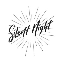Christmas. Silent Night text lettering design. Holiday typography logo design