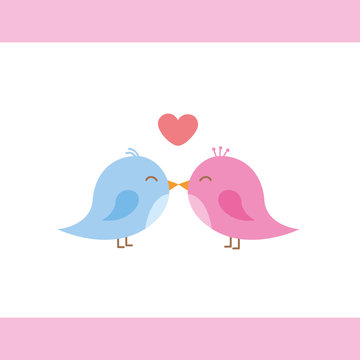 verliebte vögel küssen sich