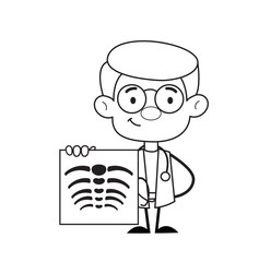 Orthopedic Doctor Showing X-Ray Report Vector
