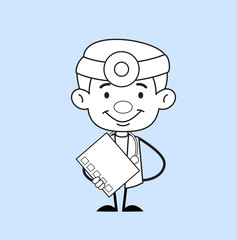 Smiling Cardiology Doctor with Medical Report in Hand Vector