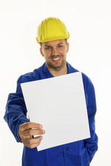 craftsman with empty sheet