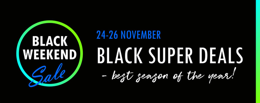 Black Friday Sale, Black weekend Sale Poster, banner with gradient elements - Vector Illustration vol. 46