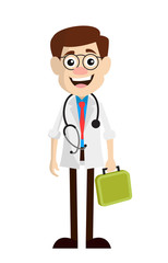 Fototapeta premium Smiling Doctor Standing Pose Vector