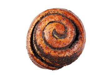 Fototapeta premium bun with poppy seeds isolated