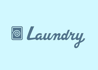 Laundry logo emblem design. Lettering Vector illustration.