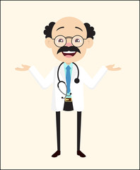 Laughing Doctor Character Expression Vector