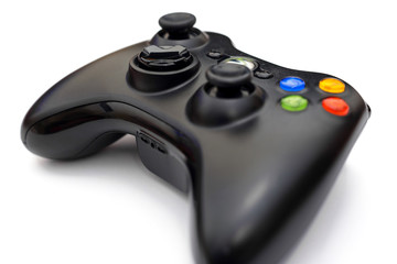 Video game controller for console or computer pc isolated on white background. © radu79