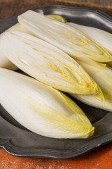 Fresh organic chicory  endive salad ready to eat