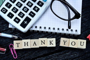 thank you on table