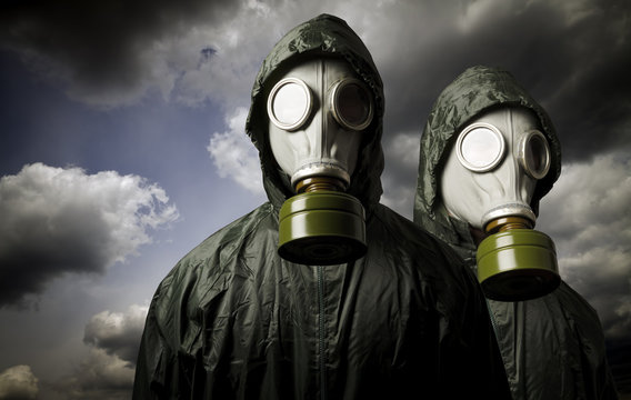Two gas masks. Survival theme.