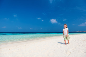 Adorable little girl at beach