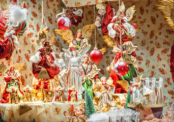 Christmas decorations on the market in Vienna