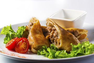Pancakes with meat