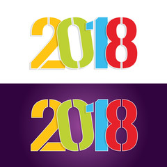 2018 text on dark and white background
