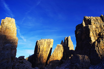 Cinque Torri in the Dolomityes, Italy, Europe