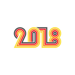 2018 New Year Card Or Poster Template. Vector.