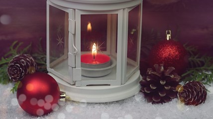Weihnachten Dekoration Laterne mit Kerze 