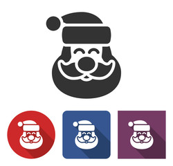 Santa Claus icon in different variants with long shadow