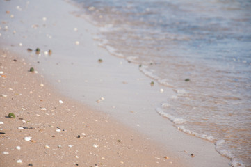 Blurred sea wave on beach