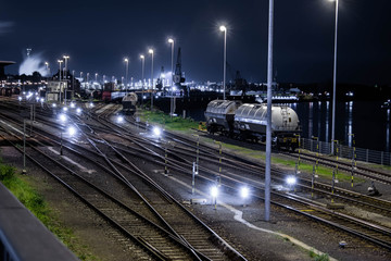 Industry lights Train yard