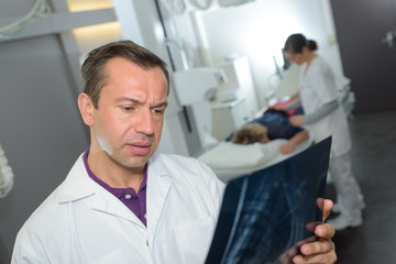 Fototapeta premium radiologist worry on the xray result