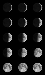 Phases of the Moon through one month
