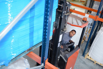 forklift operator in the warehouse