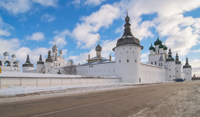 The Kremlin in Rostov the Great on a winter day