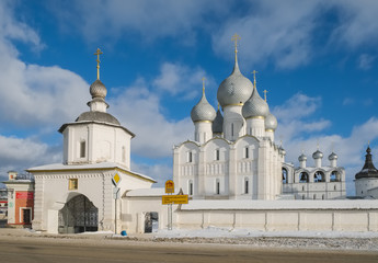 The Kremlin in Rostov the Great on a winter day