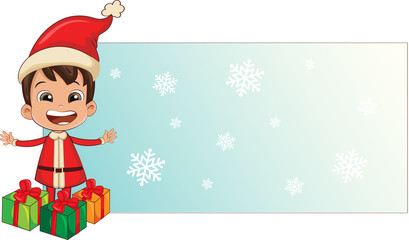 Little boy in Santa's costume