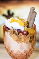 Fruit cocktail in glass