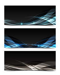Vector illustration abstract web banner design template. Dark backgrounds
