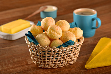 Golden cheese bread basket