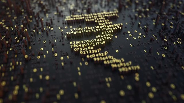 Indian rupee INR sign made of golden numbers