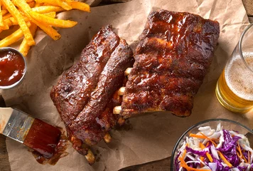 Wall murals Grill / Barbecue Grillied Baby Back Pork Ribs
