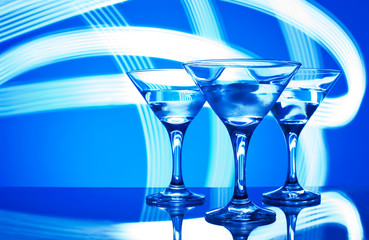 glass with cocktail in a nightclub